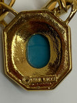 Vintage Nina Ricci Chain Necklace with Turquoise Glass