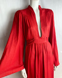 Ossie Clark Moss Crepe Red Dress