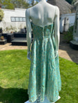 1950s “Eau De Nil” damask silk dress.