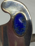 Silver Hallmarked Cuff with Lapis Lazuli.