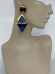 Long Dangling Pearlised Lucite Clip-on Earrings