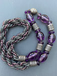 Vintage Louis Rousselet Glass Necklace & Pink Bicolour Necklace