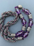 Vintage Louis Rousselet Glass Necklace & Pink Bicolour Necklace