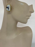 1980s Vintage Sphinx Crystal Clip-Ons Earrings