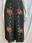 1930s Black Red Roses Needlepoint skirt
