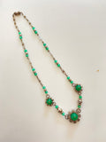 Louis Rousselet Green Glass and Metal Necklace