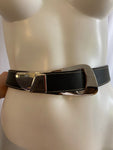 1980s State of Claude Montana Black Leather Belt