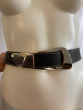 1980s State of Claude Montana Black Leather Belt