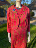 Vintage raspberry pink summer dress suit