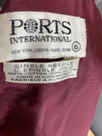 Ports International Burgundy Velvet Cord Skirt Suit