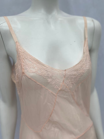 Vintage 1930s Peach Mesh Lingerie Under Dress Petticoat