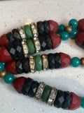 Vintage Louis Rousselet France Glass and Galalith necklace.