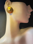 Vintage 1980s Sphinx Gold Plated Clip-On Earrings