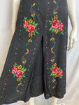 1930s Black Red Roses Needlepoint skirt