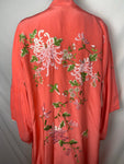 Vintage Salmon Pink Silk Japanese Kimono
