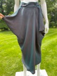 1990s Kenzo City Green Burgundy Iridicent Deconstructed Skirt