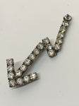 Vintage Clear Crystals Large Arrow Brooch