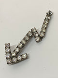 Vintage Clear Crystals Large Arrow Brooch
