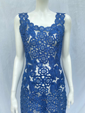 Rare Vintage Italian Crochet Raffia Wiggle Dress