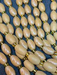 Vintage Five Strand Beige Glass Bead Necklace