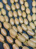 Vintage Five Strand Beige Glass Bead Necklace