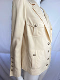 Chanel Ivory White Jacket with CC Logo Buttons