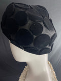 Vintage 1950-1960 Velvet Circles Pill Box Hat