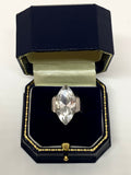 Vintage Silver 925 Ring with Marquise Cut Zirconia