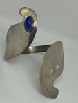 Silver Hallmarked Cuff with Lapis Lazuli.