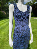 Vintage 1990s Hunza Leopard Devore Bodycon MIDI Dress