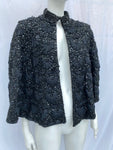 Vintage Ribbon and Sequinned Knit Wool Cape