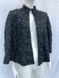 Vintage Ribbon and Sequinned Knit Wool Cape