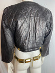 Quilted Cropped Leather Jacket