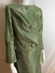 Vintage Tinsel Metallic Green Skirt Suit