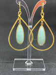 Ottoman Hands Semiprecious Green Stone Earrings
