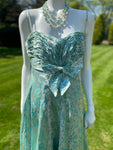 1950s “Eau De Nil” damask silk dress.