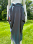 1990s Kenzo City Green Burgundy Iridicent Deconstructed Skirt