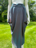 1990s Kenzo City Green Burgundy Iridicent Deconstructed Skirt
