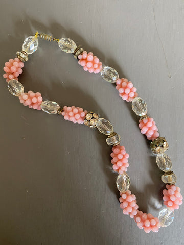 Louis Rousselet Pink Grapes Beads Necklace – Marina Vintage Uk