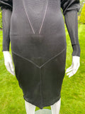 Vintage 1990s Documented Alaia Paris Black Bodycon Dress M