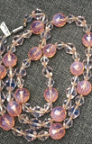 Vintage Louis Rousselet Glass Necklace & Pink Bicolour Necklace