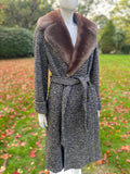 Vintage Alexon Grey Coat with Sheepskin Fur Collar