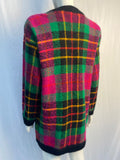 Vintage Raspberry Check Mohair Cardigan