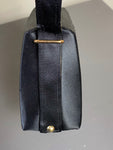 Vintage 1950s Needlepoint Black Satin Mini Bag