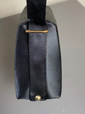Vintage 1950s Needlepoint Black Satin Mini Bag