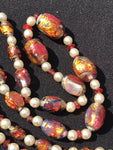 Art Deco Foil Glass Necklaces