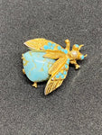 Vintage Turquoise Fly Brooch