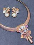 Copper Snake Chain Necklace & Clip-On Earrings Set