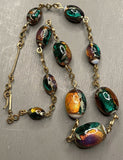 Art Deco Foil Glass Necklaces