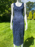 Vintage 1990s Hunza Leopard Devore Bodycon MIDI Dress